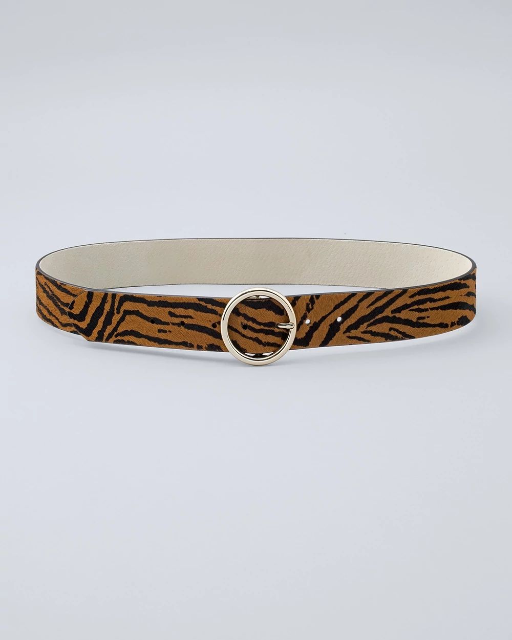 Tiger Print Haircalf Belt White House Black Market